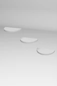 Duvar Rafı Dekoratif 3 Adet Çiçeklik Oval Beyaz - 2