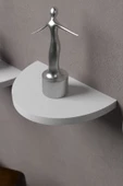 Duvar Rafı Dekoratif 3 Adet Çiçeklik Oval Beyaz - 1