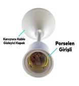 PİYASA E-27 Porselen Duylu Askı Tij Duy Takımı - 2