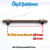Arsin Bronz Metal Kulp 224 mm - 22.4 cm Mobilya Çekmece Mutfak Dolabı Dolap Kulpları Kulpu Kulpları - 2