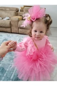Şeker Pembe Kabarık Tütülü Elbise - 7