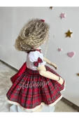 Kız Çocuk Ekose Elbise, Ekose Vintage Elbise, Kız Çocuk Yeni Yıl Elbisesi - 3