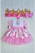 Kız Çocuk Pembe Kabarık Tüllü Hello Kitty Elbise - 2
