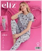 ELİZ 4130-19 DESENLİ BAYAN PAMUKLU PIJAMA TAKIM - 2