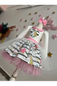 Kız çocuk unicorn elbise, kabarık elbise, pony elbise - 1