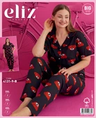 ELİZ 4131-9 DESENLİ BAYAN BATTAL DÜĞMELİ PIJAMA TAKIM - 2