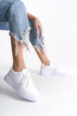 Kadın Bağcıklı Rahat Sneaker Hava Alabilen Tam Kalıp Spor Ayakkabı - 1