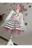 Kız çocuk unicorn elbise, kabarık elbise, pony elbise - 4