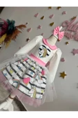Kız çocuk unicorn elbise, kabarık elbise, pony elbise - 3