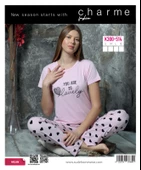 CHARME K-300-514 MİLAN BAYAN GENÇ BEYZİK KISA KOL PİJAMA TAKIMI - 2