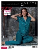 CHARME P-300-622 BAYAN PEGASUS GENÇ GÖMLEK KISA KOL PİJAMA TAKIMI - 2