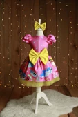 Kız Çocuk Pembe Baby Shark Elbise - 3