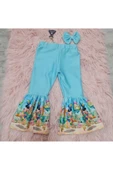 Kız Çocuk Mavi İspanyol Pantalon Micky Mause Detaylı - 1