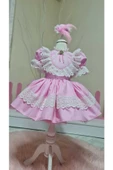 Kız Çocuk Tüllü Kabarık Pembe Vintage Elbise thumbnail 3