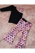Kız Çocuk Pembe İspanyol Pantolon Bluz Takım - 1