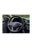 Teknotik Direksiyon Kılıfı Deri Dikişli Yumuşak Kokusuz Dikmeli Düz - Siyah thumbnail 1