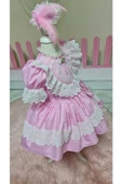 Kız Çocuk Tüllü Kabarık Pembe Vintage Elbise thumbnail 6