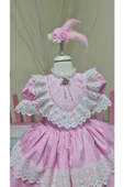 Kız Çocuk Tüllü Kabarık Pembe Vintage Elbise thumbnail 7