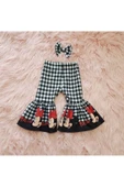 Kız Çocuk Siyah Micky Mause Detaylı Ispanyol Pantalon - 1