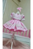 Kız Çocuk Tüllü Kabarık Pembe Vintage Elbise thumbnail 2