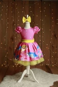 Kız Çocuk Pembe Baby Shark Elbise - 1