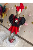 Kız Çocuk Kırmızı Etekli Mickey Mouse Detaylı Takım - 2