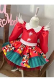 Kız Çocuk Mickey Mouse Yeni Yıl Yılbaşı Kabarık Elbise - 1