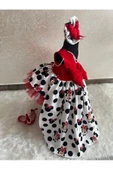 Kız Çocuk Minnie Mickey Mouse Desenli Kırmızı Kuyruklu Tasarım Elbise - 2