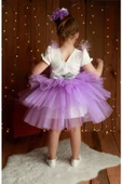 Kız Çocuk Kabarık Tüllü Lila Elbise thumbnail 3