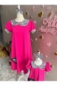 Anne Kız Canlı Pembe Elbise (sepete Ayrı Eklenmelidir) thumbnail 4