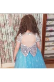 Kız Çocuk Elsa Karlar Kraliçesi Kabarık Prenses Elbise - 8