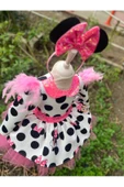 Kız Çocuk Mickey Mouse Pembe Payet Detaylı Tüllü Elbise - 4