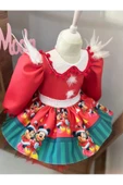 Kız Çocuk Mickey Mouse Yeni Yıl Yılbaşı Kabarık Elbise - 6