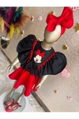 Kız Çocuk Kırmızı Etekli Mickey Mouse Detaylı Takım - 3