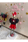 Kız Çocuk Kırmızı Etekli Mickey Mouse Detaylı Takım - 5