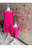 Anne Kız Canlı Pembe Elbise (sepete Ayrı Eklenmelidir) thumbnail 1
