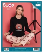 SUDE K-301-468 BAYAN LİKRALI GENÇ.UZUN KOL PİJAMA TAKIMI - 1