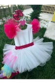 Kız Çocuk Tüllü Kabarık Kuyruklu Rainbow Elbise - 6