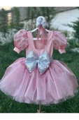 Kız Çocuk Pudra Pembe Kabarık Tüllü Abiye Elbise - 4