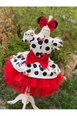 Kız Çocuk Miki Mickey Mouse Kırmızı Tüllü Kabarık Elbise - 6