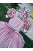 Kız Çocuk Pudra Pembe Kabarık Tüllü Abiye Elbise - 6