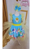 Kız Çocuk Baby Shark Desenli Kabarık Kuyruklu Elbise - 1