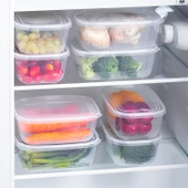 Porsima 1072 30'lu Buzluk Düzenleyici Saklama Kabı Kendinden Kapaklı Derin Dondurucu Saklama Kabı 1Lt Şeffaf thumbnail 3