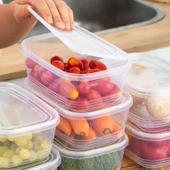 Porsima 1072 30'lu Buzluk Düzenleyici Saklama Kabı Kendinden Kapaklı Derin Dondurucu Saklama Kabı 1Lt Şeffaf thumbnail 4