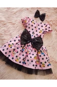 Kız Çocuk Miki Mickey Mouse Pembe Tüllü Kabarık Elbise thumbnail 4