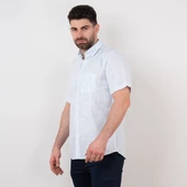 MUGİ CEPLİ RAHAT KESİM ÇİZGİLİ KISA KOL ERKEK GÖMLEK thumbnail 7