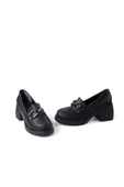 Papuçccity Fendii 03038 Kadın Günlük Topuklu Loafer Ayakkabı - 4