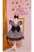 Kız Çocuk Leopar Desenli Siyah Tüllü Kabarık Elbise thumbnail 2