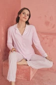 ELİZ 1203-16 BAYAN BAMBOO PEMBE DÜĞMELİ PİJAMA TAKIMI - 3