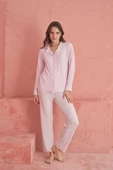 ELİZ 1203-16 BAYAN BAMBOO PEMBE DÜĞMELİ PİJAMA TAKIMI - 2